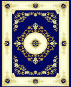 Ornate Floral Gold Detailed Rug