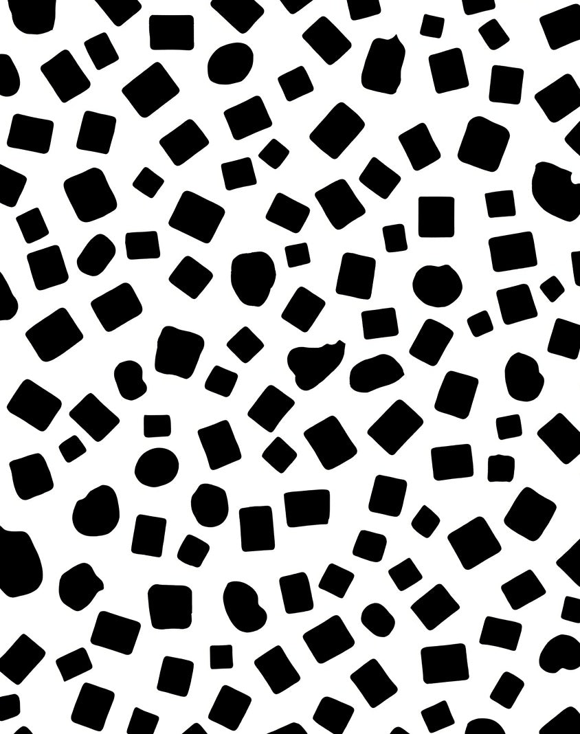 Abstract Irregular Black Shapes Rug