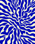 Abstract Organic Blue Pattern Rug