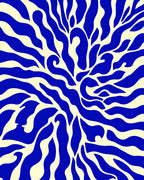Abstract Organic Blue Pattern Rug
