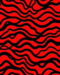 Bold Red Black Wavy Stripes Rug