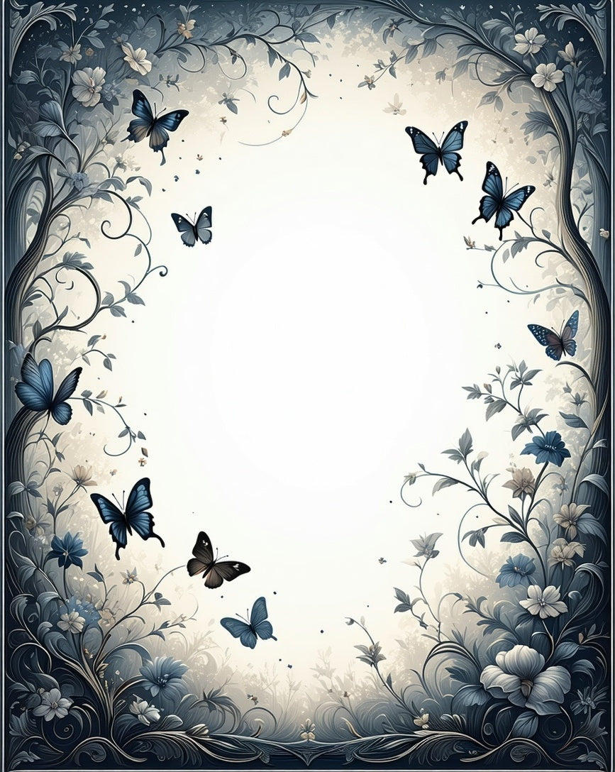 Enchanted Garden Butterfly Floral Design Rug
