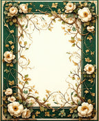 Elegant Floral Vine Garden Frame Rug