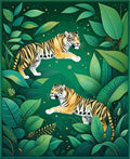 Jungle Tigers Tropical Lush Greenery Rug