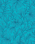 Teal Botanical Sketch Pattern Rug