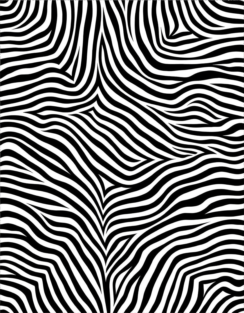 Classic Black White Wavy Stripe Rug