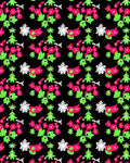 Vibrant Pink Green Floral Snowflake Collage Rug