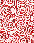 Bold Crimson Swirl Abstract Rug