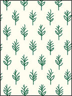Simple Green Leaf Pattern Rug