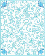 Turquoise Floral Swirl Abstract Pattern Rug