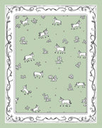 Whimsical Horse Floral Print Rug