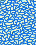 Abstract Blue Cream Intertwined Pattern Rug