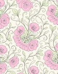 Pink Floral Swirls Pattern Rug
