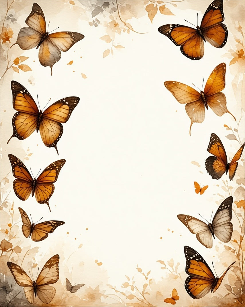 Monarch Butterfly Watercolor Art Rug