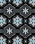 Black and White Blue Starburst Medallion Rug
