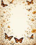 Whimsical Butterfly Floral Print Rug