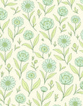 Pastel Floral Botanical Sketch Rug