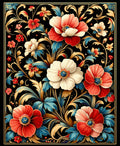 Ornate Floral Vine Pattern Rug