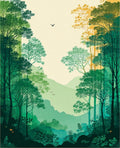 Serene Forest Landscape Nature Design Rug