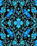 Azure Floral Swirl Pattern Rug