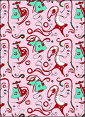 Whimsical Pink Red Teal Swirls Rug