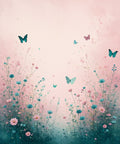 Dreamy Meadow Butterfly Floral Design Rug