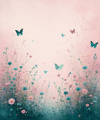 Dreamy Meadow Butterfly Floral Design Rug