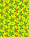 Vibrant Green Red Floral Swirls Rug