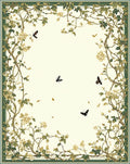 Vines Butterflies Blossoms Pattern Rug