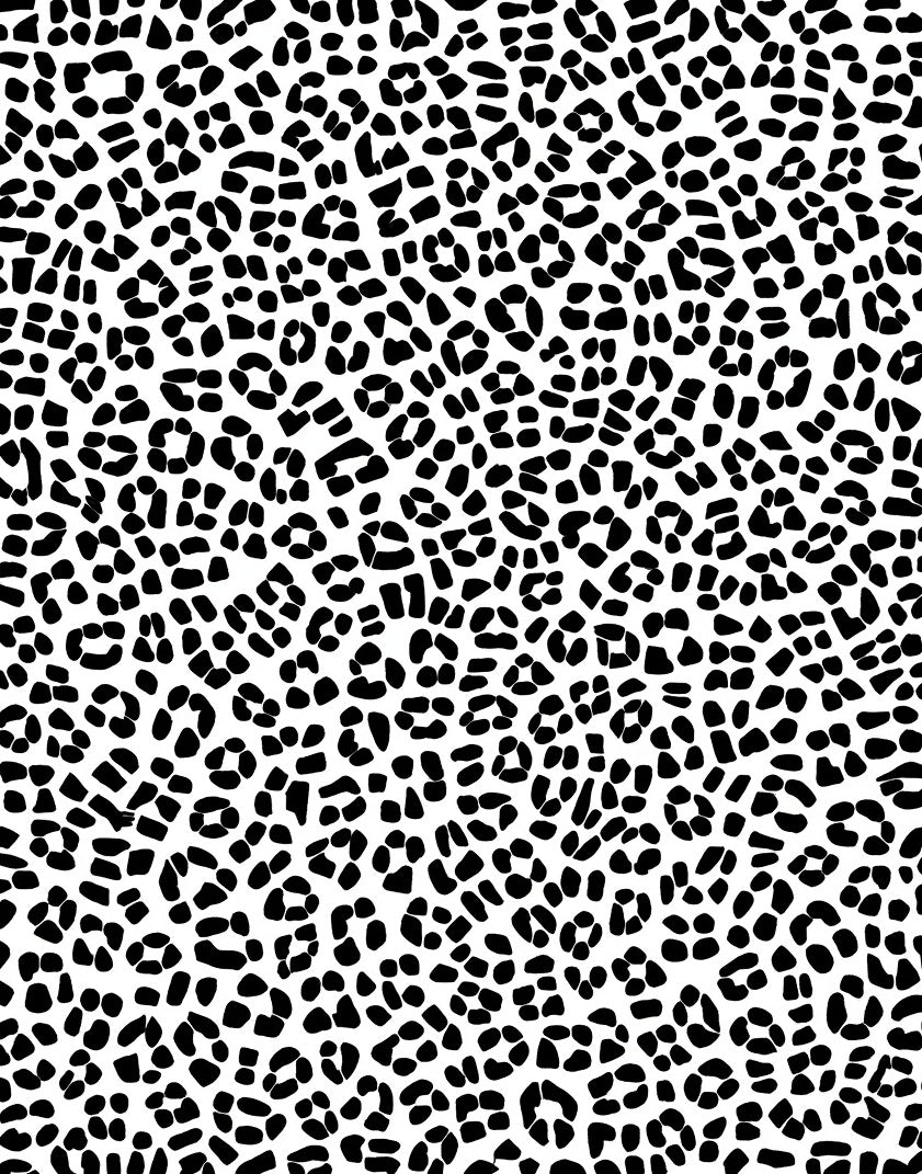 Bold Black White Animal Print Rug