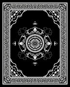 Bold Black Mandala Floral Pattern Rug
