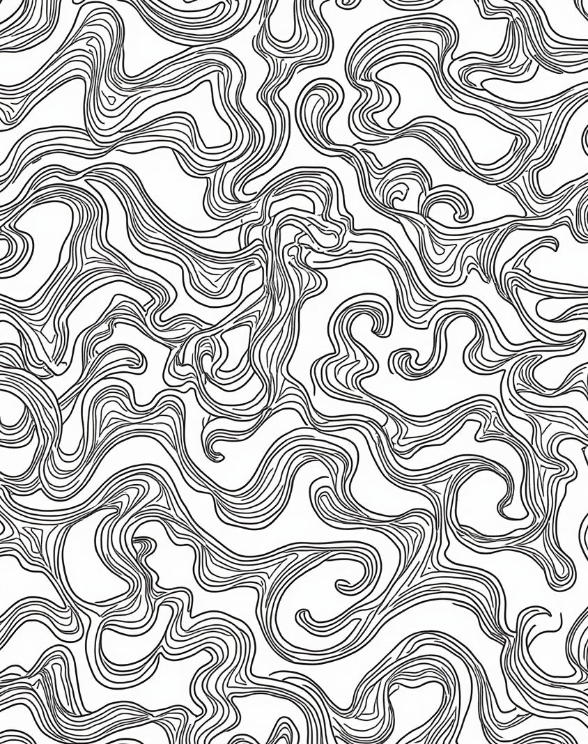 Abstract Swirl Linear Pattern Rug
