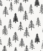 Simple Black Pine Tree Forest Rug