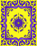 Vibrant Purple Floral Frame Design Rug