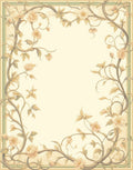 Whimsical Floral Vine Border Design Rug