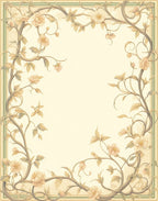 Whimsical Floral Vine Border Design Rug