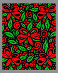 Red Green Bows And Leaves Arrangement Rug