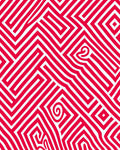 Bold Red Geometric Labyrinth Rug