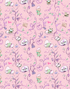 Whimsical Frog Floral Sketch Design Rug