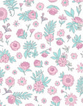 Delicate Pink Floral Botanical Pattern Rug