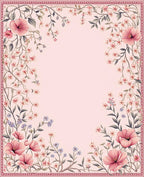 Pink Floral Vintage Garden Rug