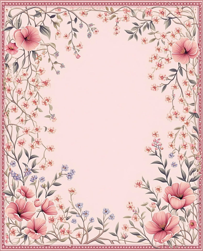 Pink Floral Vintage Garden Rug