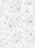 Delicate Floral Outline Line Art Rug