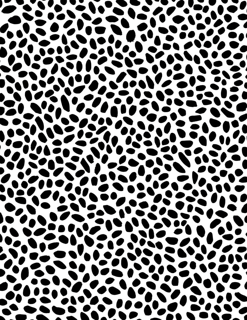 Black White Organic Spot Pattern Rug