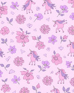 Whimsical Unicorn Floral Pattern Rug