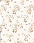 Delicate Floral Outline Pattern Design Rug