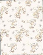Delicate Floral Outline Pattern Design Rug