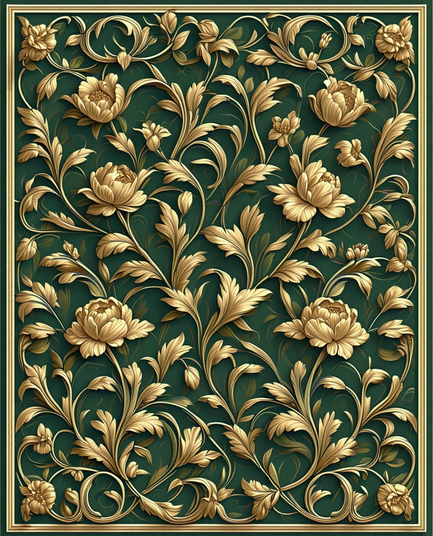 Embossed Floral Vine Pattern Rug