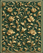 Embossed Floral Vine Pattern Rug
