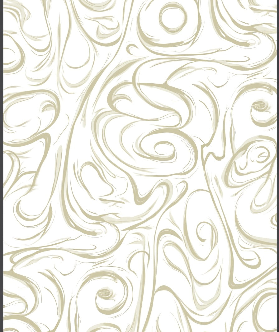 Abstract Swirls on White Background Rug